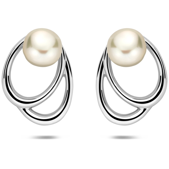 oorknoppen parel 125 mm zilver gerhodineerd