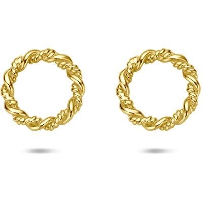 oorknoppen rondje gedraaid 95 mm 14K geelgoud
