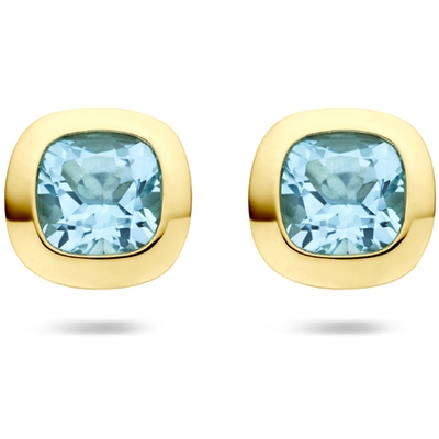 oorknoppen sky blue topaas 75 mm 14K geelgoud