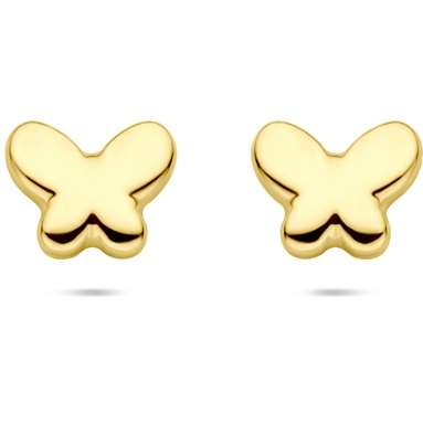 oorknoppen vlinder 5 mm 14K geelgoud