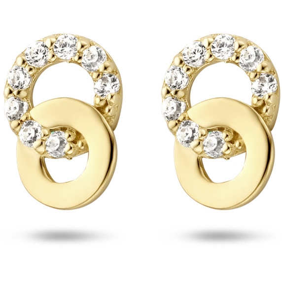 oorknoppen zirkonia 14K geelgoud