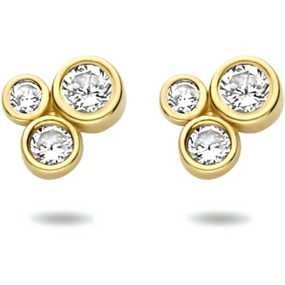 oorknoppen zirkonia 65 mm 14K geelgoud
