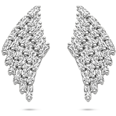 oorknoppen zirkonia 23 mm zilver gerhodineerd