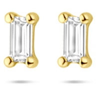 oorknoppen zirkonia 35 mm 14K geelgoud