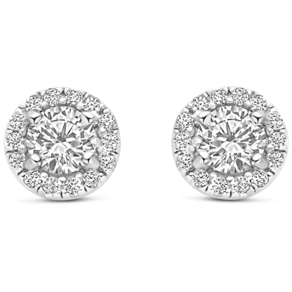 oorknoppen zirkonia 6 mm zilver gerhodineerd