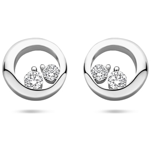 oorknoppen zirkonia 7 mm zilver gerhodineerd