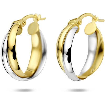 oorringen 185 mm 14K bicolor goud geelwit