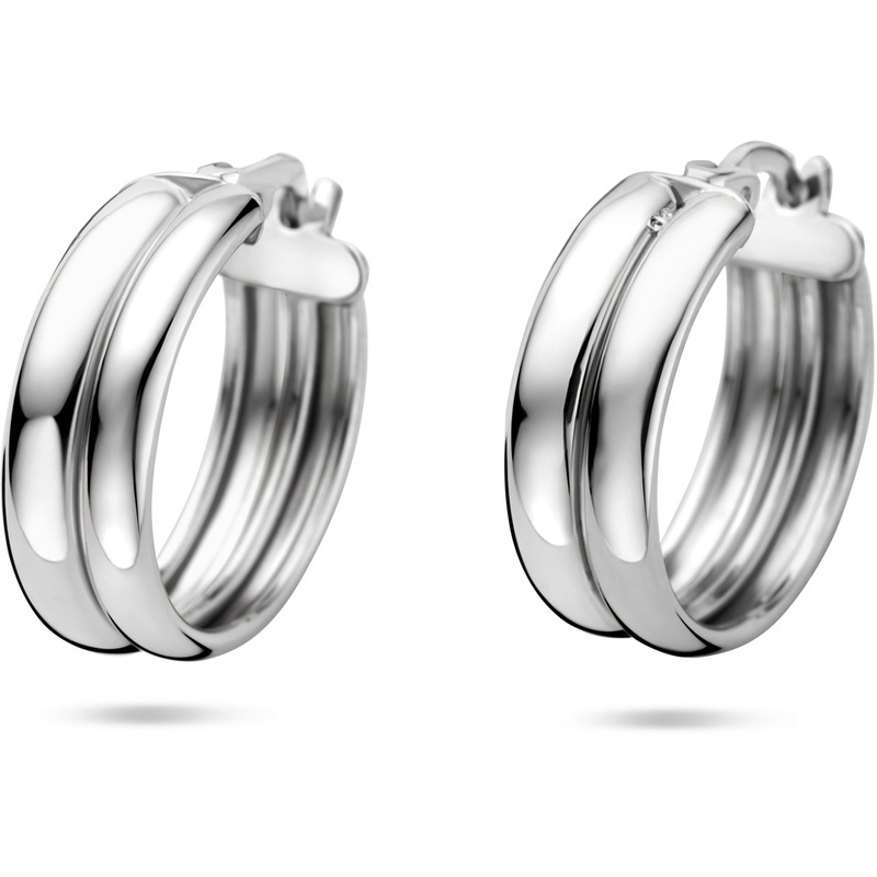 oorringen 18 mm zilver gerhodineerd