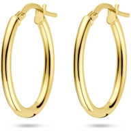 oorringen 23 mm Zilgold geel met zilverkern