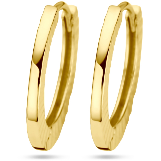 oorringen gediamanteerd 14K geelgoud