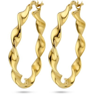 oorringen gedraaid 1 micron zilver verguld geel