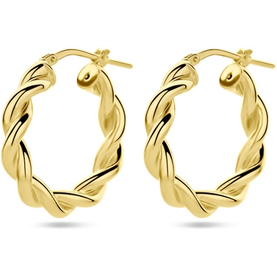 oorringen gedraaide buis 1 micron zilver verguld geel