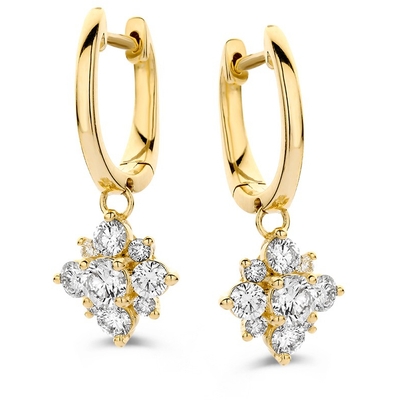 Excellent Jewelry OG118189 14k gouden oorringen diamant