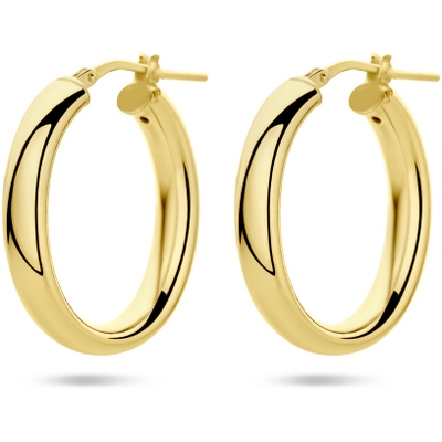 oorringen half ronde buis 1 micron zilver verguld geel