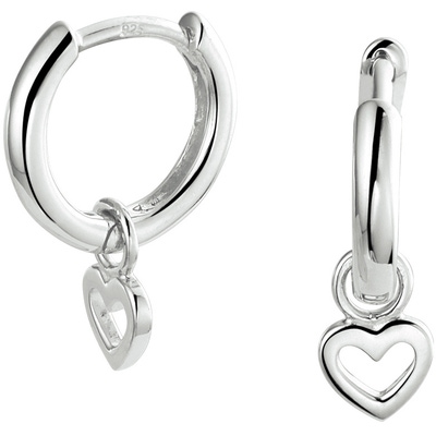 oorringen hart zilver gerhodineerd