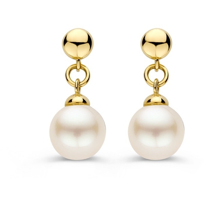 Oorstekers geelgoud parel