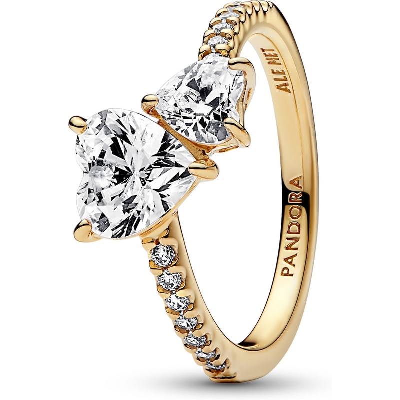 Pandora 161198C01 Dubbel hart sprankelende ring