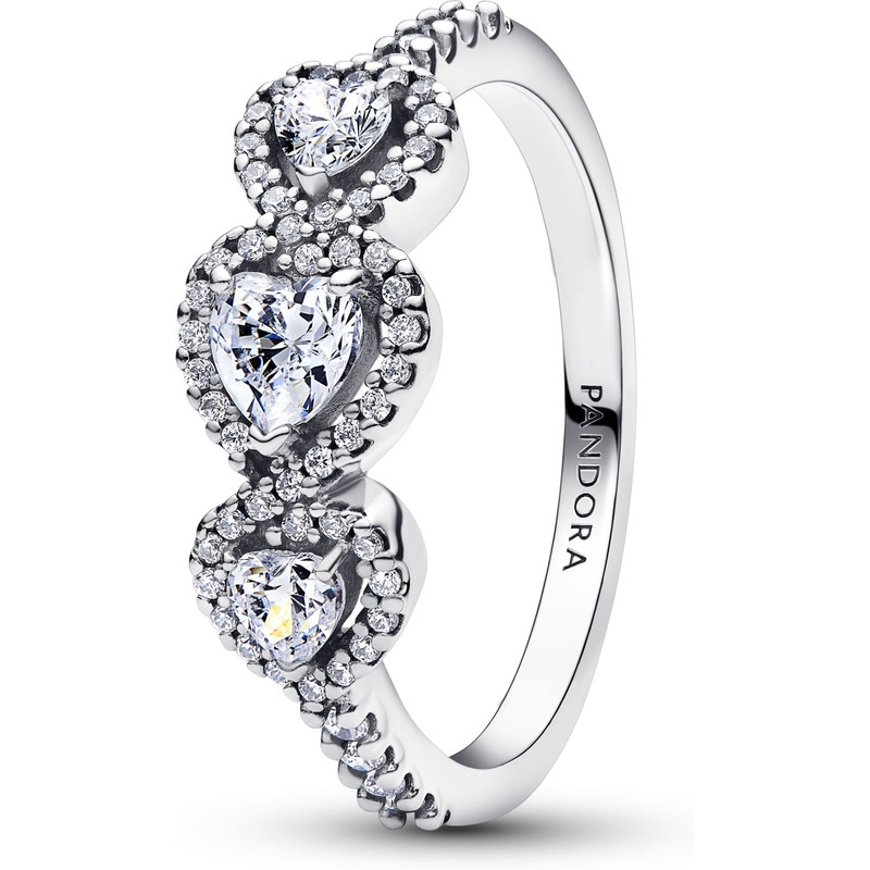 PANDORA 194413C01 Halo hart trilogy ring