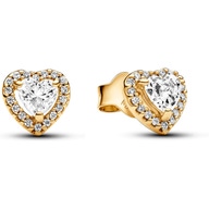 Pandora 268427C01 Sparkling Elevated Heart Stud Earrings