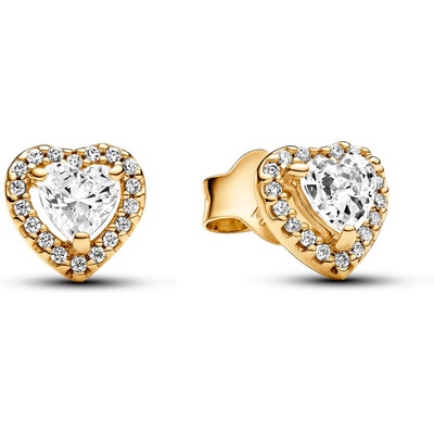 Pandora 268427C01 Sparkling Elevated Heart Stud Earrings