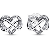 Pandora 292667C01 Sprankelende Oneindigheid Hart Oorknopjes
