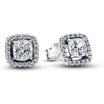 Pandora 293551C02 Vierkante halo-oorknopjes