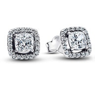 Pandora 293551C02 Vierkante halo-oorknopjes