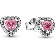 Pandora 298427C02 Verhoogd Roze Hart Oorknopjes