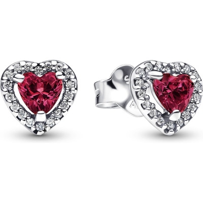 PANDORA 298427C04 Timeless oorknopjes met rood hart