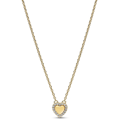 PANDORA 364364C01-45 Timeless ketting met hartje zirkonia halo
