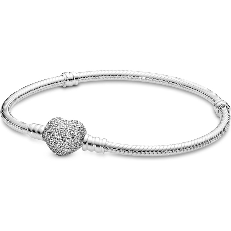 Pandora 590727CZ Moments snake armband met hartsluiting