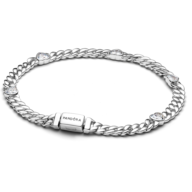 Pandora 594226C01 Cubaanse schakelarmband met hartjes