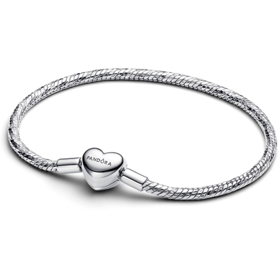 Pandora 594236C00 Snake-chain armband met hartsluiting