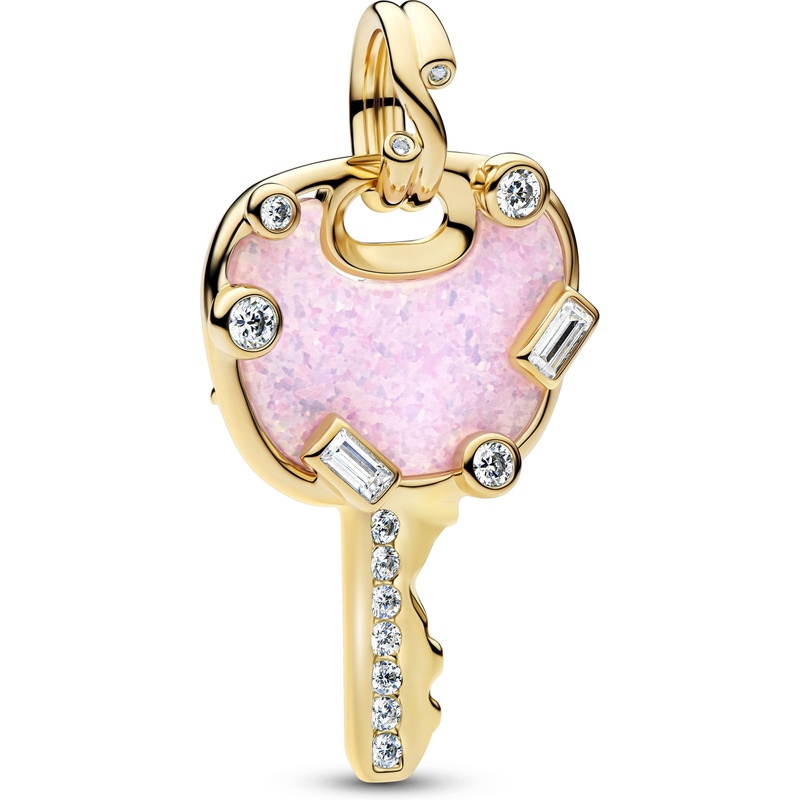 PANDORA 764349C01 Opaalroze liefdessleutel hangende bedel