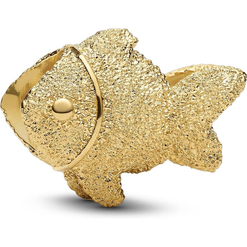 PANDORA 764522C00 Getextureerde vis mini bedel goudkleurig