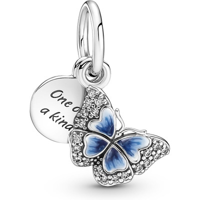 Pandora 790757C01 Blauwe Vlinder & Citaat Dubbele Bedel