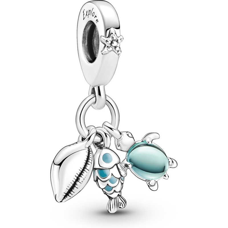 Pandora 791697C01 Fish, Sea Turtle & Conch Triple Dangle