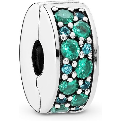 Pandora 791817MCZ Teal Pavé Clip Bedel