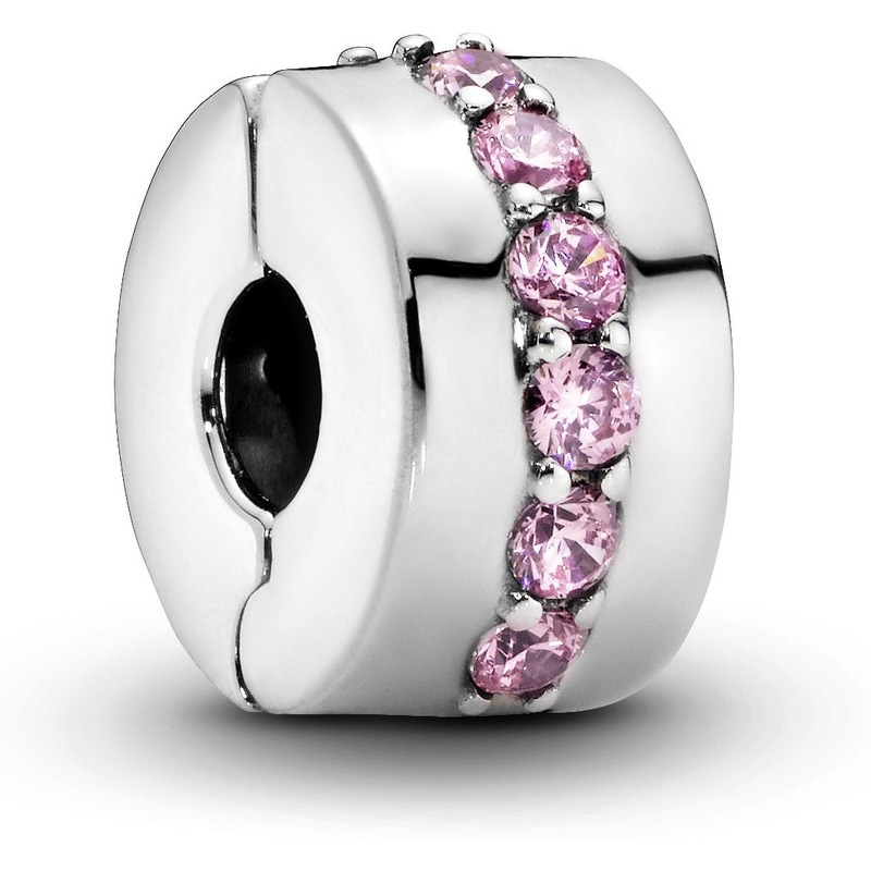 Pandora 791972PCZ Pink Sparkling Row Clip Bedel