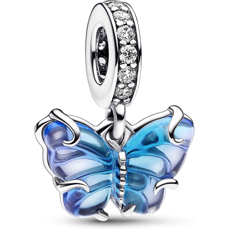 Pandora 792698C01 Blauwe Muranoglazen Vlinder Bedel