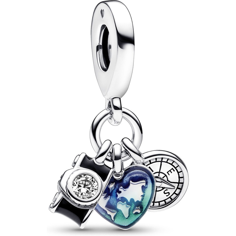 Pandora 792703C01 Camera, Hart & Kompas Driedubbele Bedel