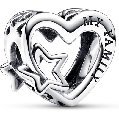 Pandora 792829C00 Opengewerkte Familie Hart & Ster Bedel