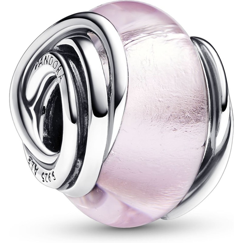 Pandora 793241C00 Omcirkelde roze muranoglazen bedel