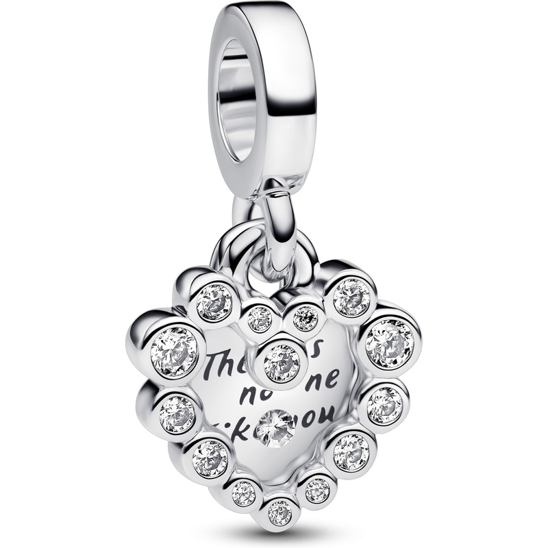 Pandora 793765C01 Sparkling Heart-dubbele hangende bedel