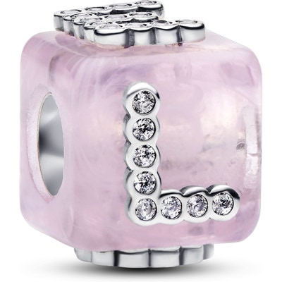 PANDORA 794433C01 Roze muranoglazen liefdeskubus bedel