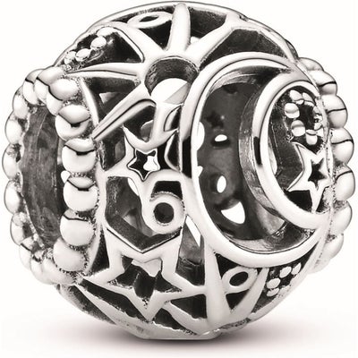 Pandora 799183C00 Openwork Sun, Stars & Moon Charm