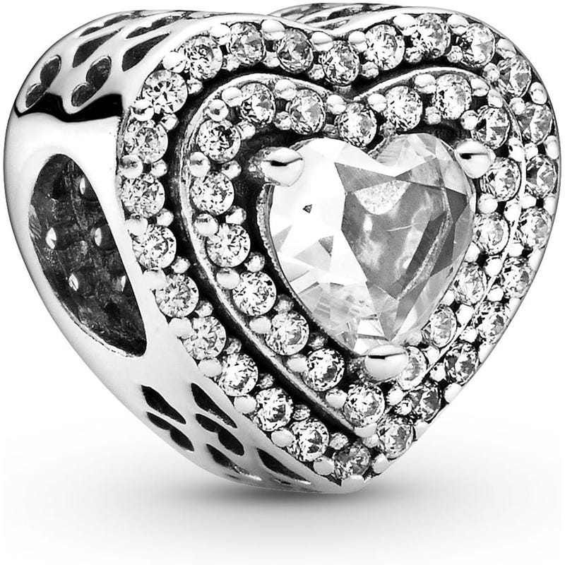 Pandora 799218C01 Sparkling Levelled Hearts Charm