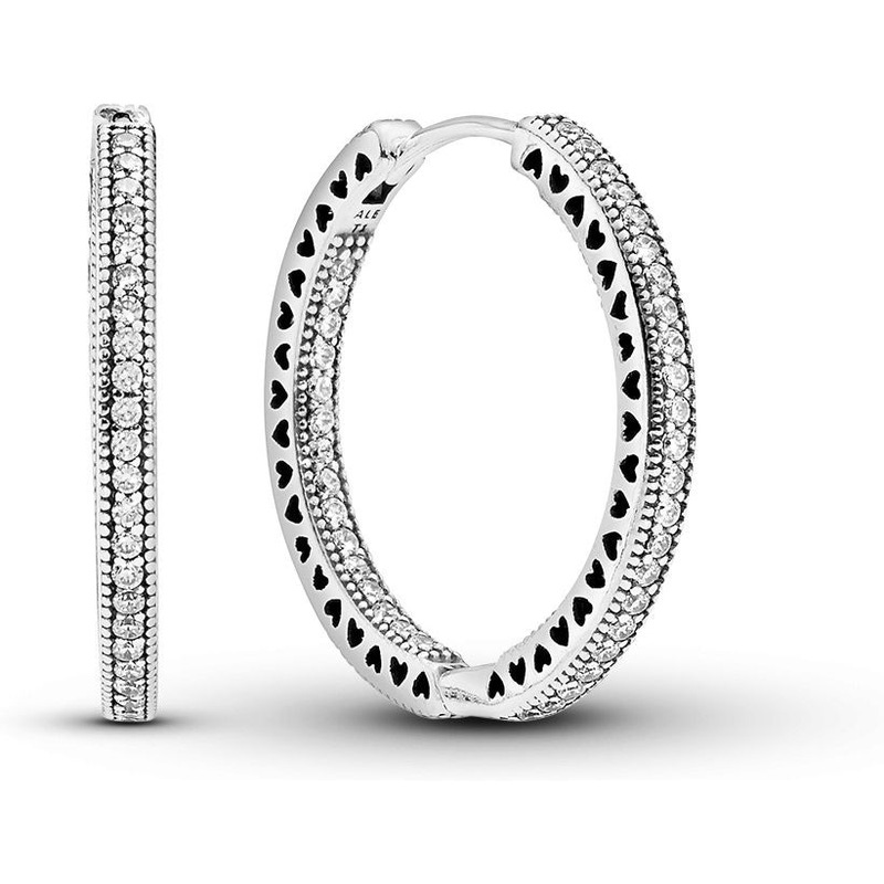 Pandora 296319CZ Sprankeling & Harten Oorringen