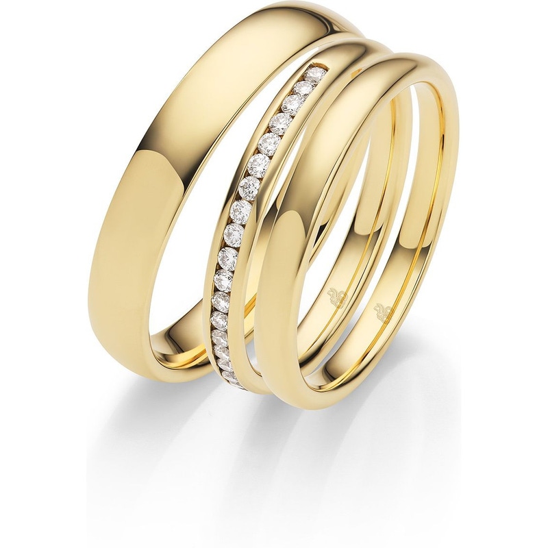 rauschmayer 02023-24 14k gouden trouwringen met 0,125 ct diamant