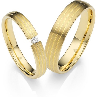 rauschmayer 03019-35-50 14k gouden trouwringen met 0,04 ct diamant